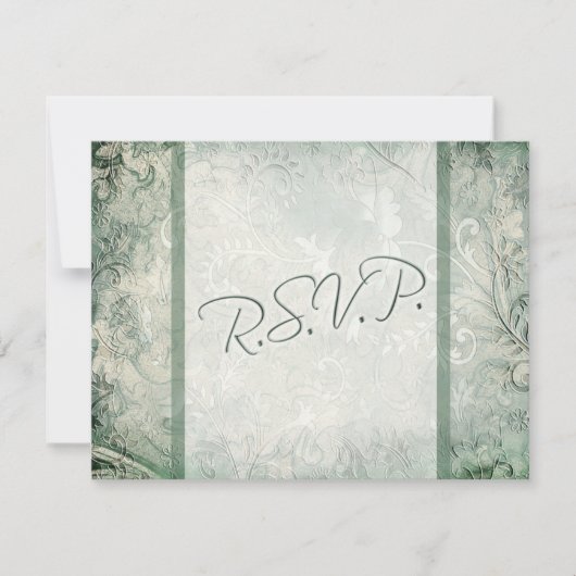 Green and Ivory Floral Repcard Einladung (Vorderseite)