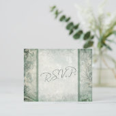 Green and Ivory Floral Repcard Einladung (Stehend Vorderseite)