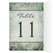 Green and Ivory Floral Tischnummer Card (Innen (Links))