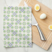 Green and Lavender Floral Tile Seamless Pattern Geschirrtuch (Viertel Falte)