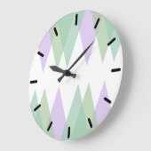 Green and lilac triangles große wanduhr (Winkel)
