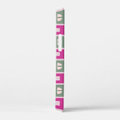 Green and Magenta Boxed Floral Bloom iPhone Case (Rückseite / Rechts)