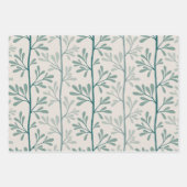 Green and Mauve Garden Stems Modern Botanical Geschenkpapier Set (Vorderseite 3)