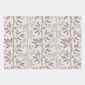 Green and Mauve Garden Stems Modern Botanical Geschenkpapier Set (Vorderseite)