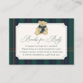 Green and Navy Plaid Teddy Bear Book Request Begleitkarte (Vorderseite)