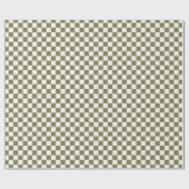 Green and Off White Checkerboard retro vinatge Geschenkpapier (Flach)