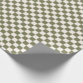 Green and Off White Checkerboard retro vinatge Geschenkpapier (Ecke)
