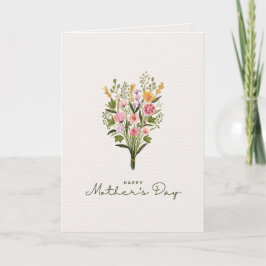 Green and Pink Floral Watercolor Mother's Day Karte
