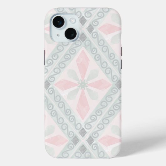 Green and pink pastel diamond pattern Case-Mate iPhone hülle (Rückseite)
