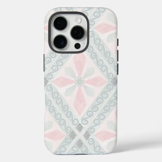 Green and pink pastel diamond pattern Case-Mate iPhone hülle (Rückseite)