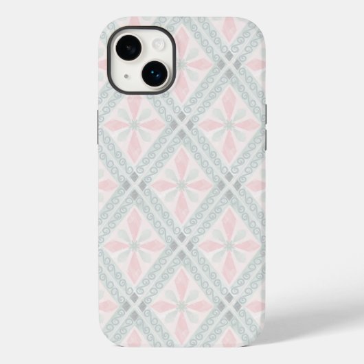 Green and pink pastel diamond pattern Case-Mate iPhone hülle (Rückseite)
