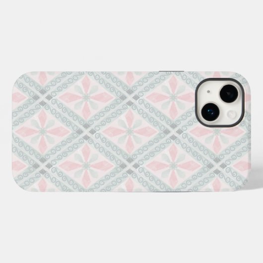Green and pink pastel diamond pattern Case-Mate iPhone hülle (Rückseite (Horizontal))