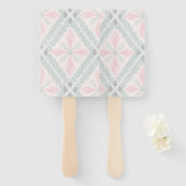 Green and pink pastel diamond pattern fächer (Vorne und Hinten)