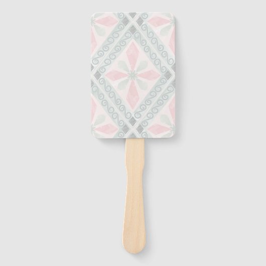 Green and pink pastel diamond pattern fächer (Vorderseite)