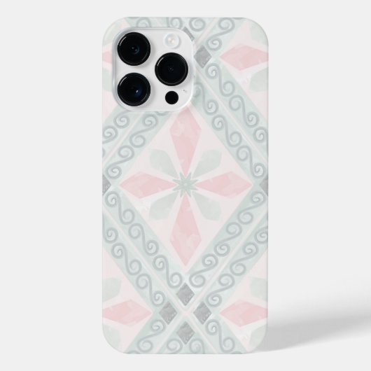 Green and pink pastel diamond pattern iPhone hülle (Rückseite)