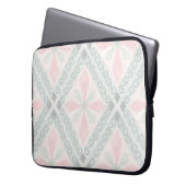 Green and pink pastel diamond pattern laptopschutzhülle (Vorderseite Links)