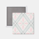 Green and pink pastel diamond pattern magnet (Vorderseite/Rückseite)