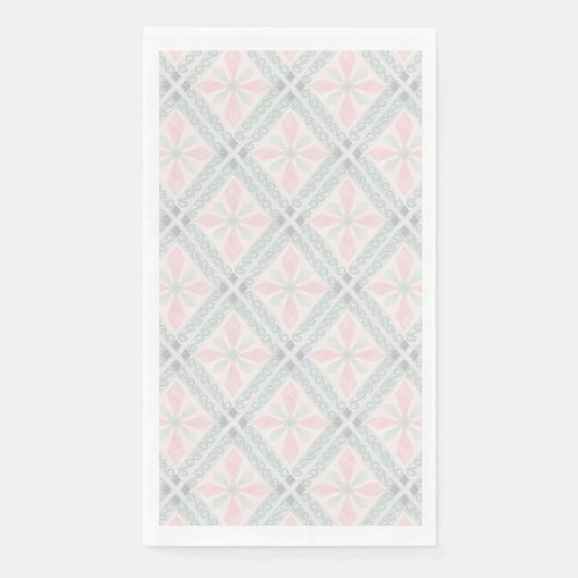 Green and pink pastel diamond pattern serviette (Vorderseite)