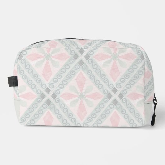 Green and pink pastel diamond pattern waschbeutel (Vorderseite)