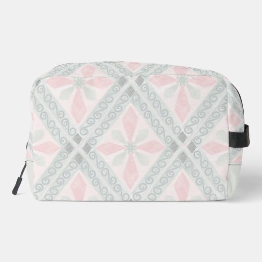 Green and pink pastel diamond pattern waschbeutel (Rückseite)