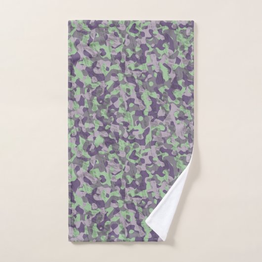green and purple camo abstract badhandtuch set (Handtuch)