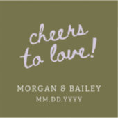 Green and Purple Handwritten Typographic Christmas Aufkleber (Vorderseite)