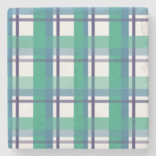 Green And Purple Tartan Pattern Steinuntersetzer (Vorderseite)