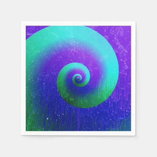 Green and Purple Tie Dye Swirl Serviette (Vorderseite)