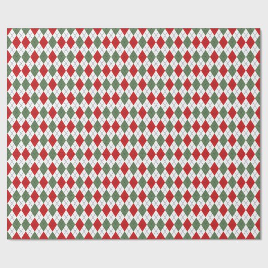 Green and Red Argyle Pattern Geschenkpapier (Flach)