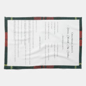 Green and Red Christmas Family Recipe Keepsake Geschirrtuch (Horizontal)