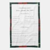 Green and Red Christmas Family Recipe Keepsake Geschirrtuch (Vertikal)