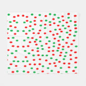Green and Red Christmas Polka Dots Fleecedecke (Vorderseite (Horizontal))