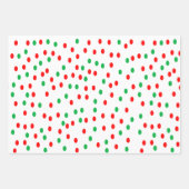 Green and Red Christmas Polka Dots Geschenkpapier Set (Vorderseite 2)