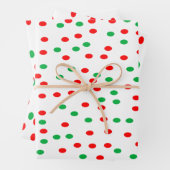 Green and Red Christmas Polka Dots Geschenkpapier Set (Beispiel)