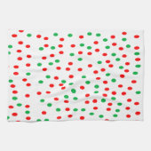 Green and Red Christmas Polka Dots Geschirrtuch (Horizontal)