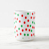 Green and Red Christmas Polka Dots Kaffeetasse (Mittel)