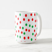 Green and Red Christmas Polka Dots Kaffeetasse (VorderseiteRechts)