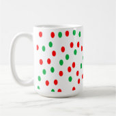 Green and Red Christmas Polka Dots Kaffeetasse (Links)