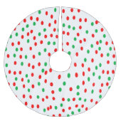 Green and Red Christmas Polka Dots Polyester Weihnachtsbaumdecke (Vorderseite)