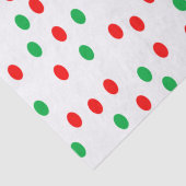 Green and Red Christmas Polka Dots Seidenpapier (Detail)