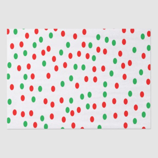 Green and Red Christmas Polka Dots Seidenpapier (Vorderseite)