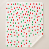 Green and Red Christmas Polka Dots Sherpadecke (Vorderseite)