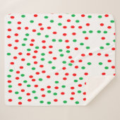 Green and Red Christmas Polka Dots Sherpadecke (Vorderseite (Horizontal))