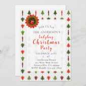 Green and Red Christmas Trees Ladybug Party Einladung (Vorne/Hinten)