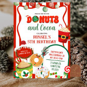 Green and Red Donuts and Cocoa Birthday Invitation Einladung