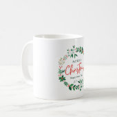 Green and Red Floral Illustration Kaffeetasse (Vorderseite Links)
