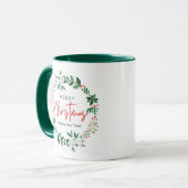 Green and Red Floral Illustration Tasse (Vorderseite Links)