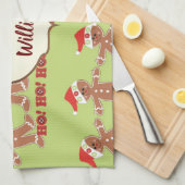 Green and Red Gingerbrett Parade Handtuch (Viertel Falte)