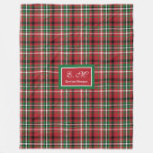 Green and Red Merry Christmas Plaid Blanket Gift Fleecedecke (Vorderseite)