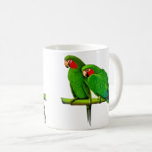 Green and Red Parrot Couple Kaffeetasse (VorderseiteRechts)